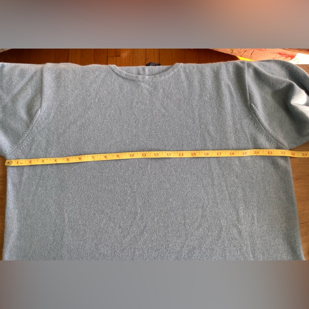 Lands' End Light Blue Crew Neck Sweater 100% cashmere - Picture 5 of 5